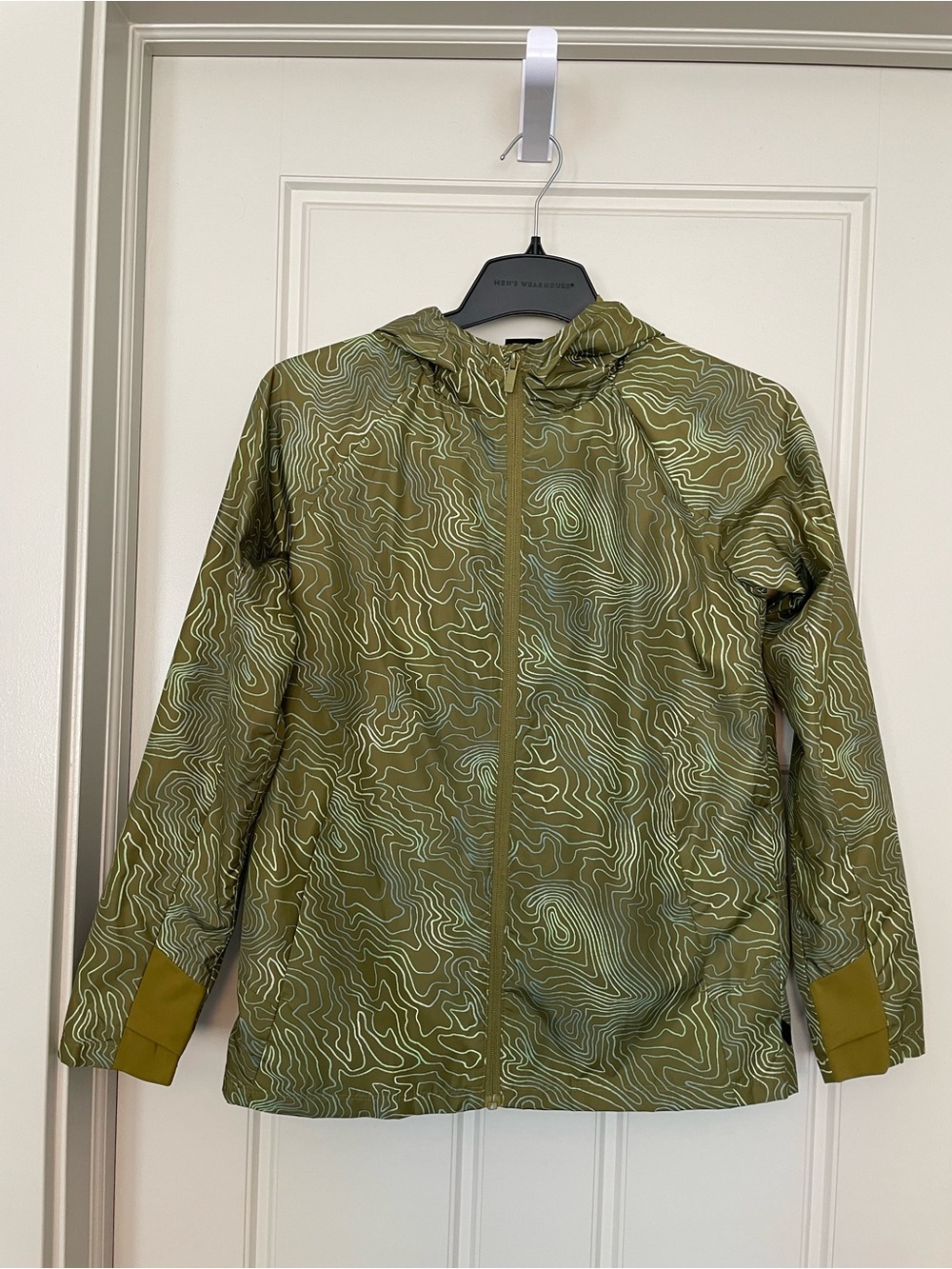 NWT all in motion Olive Green Hooded Active Windbreaker Jacket Girls Size XL 14